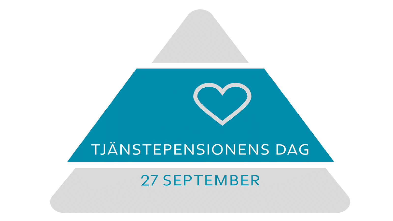 loggotyp för Tjänstepensionens dag i form av en pyramid där basen är den allmänna pensionen, tjänstepensionen mitten och privat sparande toppen.